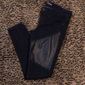 Express Jeans with Faux Leather Detail